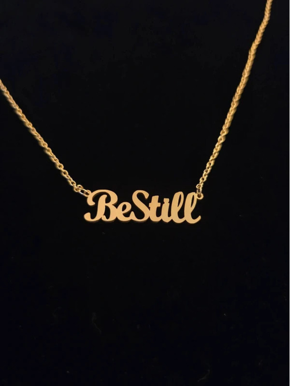 Stainless Steel "Be Still" Christian necklace